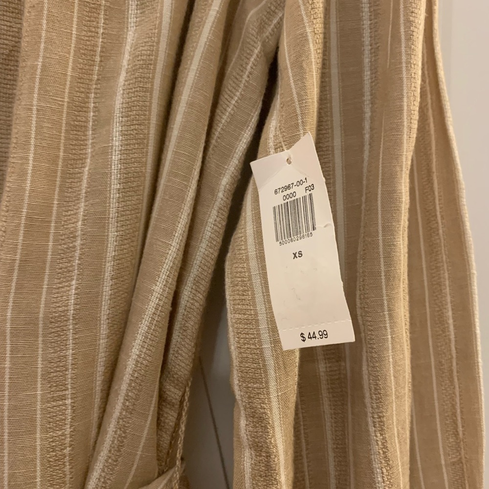 Old Navy XS NWT Khaki Stripe Dress with Belt - Picture 2 of 6